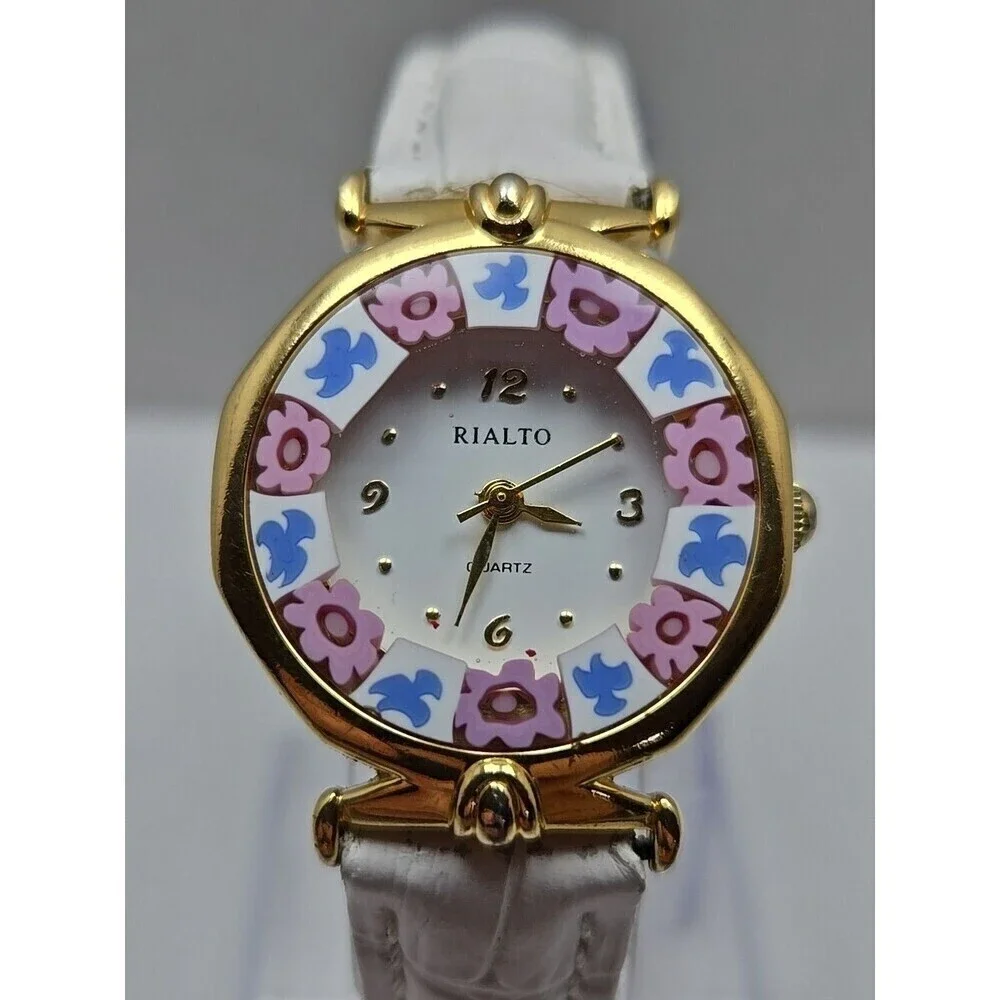 Antica Murrina Rialto Murano Dial Millefiori Women Quartz Watch New Battery Gold